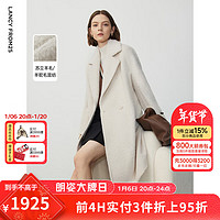 朗姿 羊駝毛綿羊毛氣質中長款呢子大衣冬季新款毛呢外套 本白色2（升級版） 165/84A/L