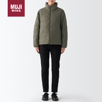 MUJI 無印良品 無印良品（MUJI）女式 便攜式 立領羽絨夾克 BDC32C2A 煙熏綠色