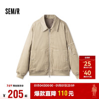 Semir 森馬 棉服男燈芯絨肌理感2024冬季飛行員外套夾克oversize109724112108