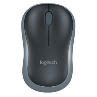 logitech 羅技 M185鼠標 無線鼠標 辦公鼠標 對稱鼠標 黑色灰邊 帶無線2.4G接收器