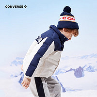 CONVERSE 匡威 兒童裝男女童短款保暖羽絨服2024冬季中大童加厚外套 藏青藍(lán) 150/72