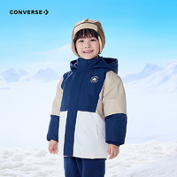 CONVERSE 匡威 男童拼接羽絨服2024冬季兒童裝中大童加絨加厚防風(fēng)上衣外套