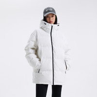 Gap 蓋璞 新款防風(fēng)防雨微彈立領(lǐng)連帽中長款羽絨服外套678668 白色
