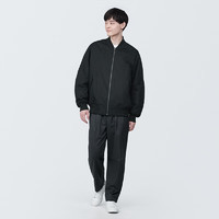 MUJI 無印良品 無印良品 MUJI 男式 木棉混 夾克衫春季拉鏈外套AD0VEA4S 黑色