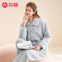FENTENG 芬騰 女士加厚暖絨翻領(lǐng)開(kāi)衫長(zhǎng)袖家居服套裝