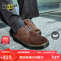 Dr.Martens 馬?。―R.MARTENS）Zavala Lo男女秋舒適百搭輕量翻毛皮棕色薄底單鞋 深棕色 43