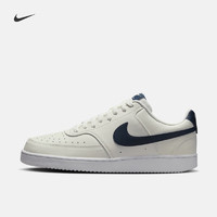 NIKE 耐克 COURT VISION低幫男子運動鞋HQ4867 101帆白/軍械深海藍/白 46