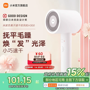 小米米家負離子速干吹風(fēng)機H300家用大風(fēng)速電吹風(fēng)宿舍恒溫輕巧白色