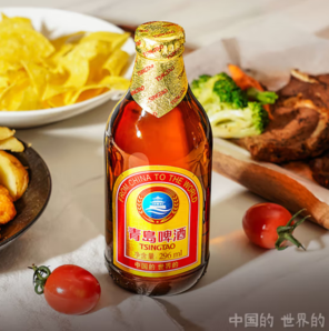 TSINGTAO 青島啤酒 金質(zhì)小棕金 低溫釀造 296ml*24瓶