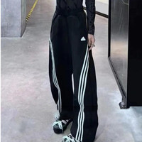 adidas 阿迪達斯 女子高腰直筒闊腿褲 IW5509