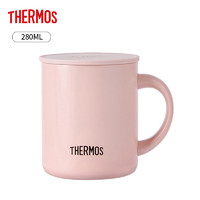 THERMOS 膳魔師 保溫杯280ml日本進(jìn)口真空不銹鋼簡(jiǎn)約辦公室水杯帶蓋保冷咖啡杯 JDG-281C PWP  送禮物