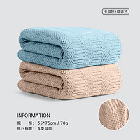 SANLI 三利 毛巾女洗臉洗澡男吸水毛巾 卡其+晴藍（4.95元/條）