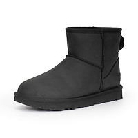 UGG 秋冬女款LEATHER牛皮革防水短筒雪地靴1016558