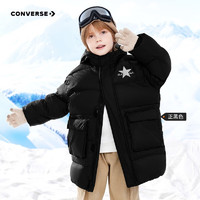 CONVERSE 匡威 中長(zhǎng)款加厚羽絨服 260g充絨 正黑色