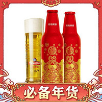 TSINGTAO 青島啤酒 鴻運(yùn)當(dāng)頭 祥瑞金蛇獻(xiàn)福年貨355mL*12瓶+福喜罐500ml*8罐+精美手提袋*2