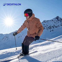 DECATHLON 迪卡儂 滑雪服裝備防水保暖羽絨滑雪衣OVW3男士咖啡色M-4780333