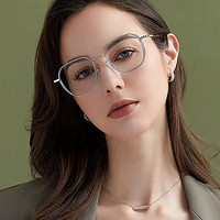 essilor 依視路 鉆晶膜潔 鈦+金屬-4025BK-膜潔+1.74現(xiàn)片*2（贈(zèng)鈦金屬鏡框）