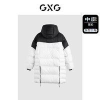 GXG 男裝 黑白色連帽長款羽絨服 23年冬季GEX1D2429594 黑白色