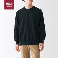 MUJI 無印良品 無印良品（MUJI）男式 緊密織毛圈 運動衫 套頭衛(wèi)衣ABG03A2A  黑色 S