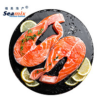 Seamix 禧美海產(chǎn) 冷凍三文魚排400g（銀鮭魚排）原切段 2-3塊裝