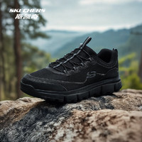 SKECHERS 斯凱奇 2024新款男士戶外登山鞋輕便耐磨提拉方便穿脫大底 全黑色/BBK 40