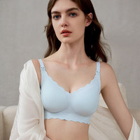EMXEE 嫚熙 白天鵝Bra哺乳文胸春秋款聚攏內(nèi)衣 夏日藍(lán) M