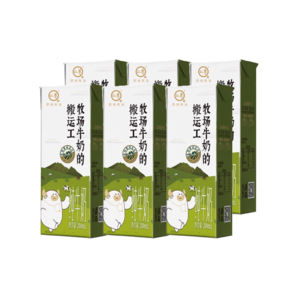 認養(yǎng)純牛奶牧場搬運工200g*6盒全脂營養(yǎng)健康成人兒童飲品優(yōu)質新鮮