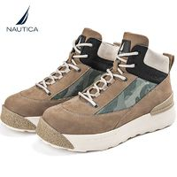 NAUTICA 男款高幫真皮復古馬丁靴