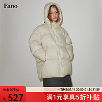 fano studios 三星安心90絨三防連帽羽絨服 牛奶白 L