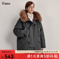 fano studios 白鴨絨連帽羽絨服 苔蘚綠第二批 L