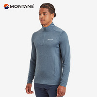 MONTANE 盟泰恩 DART ZIP NECK 戶外速干衣男圓領透氣除臭登山徒步衫 STONE BLUE  霧霾藍 L