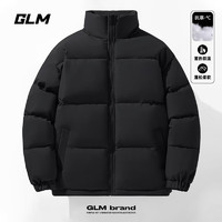 GLM 森馬品牌立領(lǐng)棉衣男生冬季加厚保暖潮牌百搭棉服休閑寬松面包服 黑#GL純色 2XL