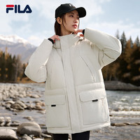 FILA 情侶連帽羽絨服2024年冬季派克服收腰加厚運(yùn)動(dòng)外套