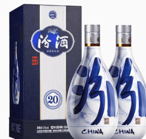 88VIP！汾酒 青花20 53%vol 清香型白酒 500ml*2瓶