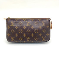 LOUIS VUITTON 路易威登 中古99新LV路易威登大麻將經(jīng)典老花腋下包手提單肩包棕色