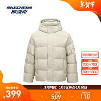 斯凱奇 男女同款羽絨服鴨絨短款保暖舒適連帽外套面包服男 (三防科技)