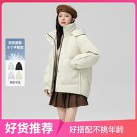 雪中飛 女式短款廓形羽絨服時尚都市風2024秋冬小個子年輕外套女