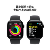 蘋果 Apple Watch Series 10 智能手表 GPS款 42mm 亮黑色 黑色橡膠表帶 S/M