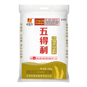 五得利面粉八星雪花中筋小麥粉5kg家用烘焙面粉高筋低筋全能面粉