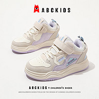 ABCKIDS ABC KIDS兒童運(yùn)動(dòng)鞋冬季保暖加厚舒適耐磨男女童休閑跑鞋 米/紫色 37碼