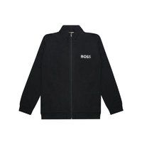 HUGO BOSS 胸標(biāo)徽標(biāo)印花棉質(zhì)男士運(yùn)動(dòng)外套開(kāi)衫 50469700 001黑色 M