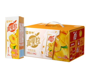 限上海！蒙牛 真果粒 黃桃味牛奶飲品250g×12盒 