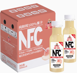 88VIP！Farmerland福蘭農(nóng)莊  NFC100%水蜜桃汁300ML×6