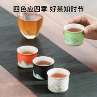 某東京造 功夫茶具套裝春節(jié)錦繡山河四色杯