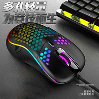 游戲鼠標(biāo) RGB流光燈效鼠標(biāo) 鏤空輕量化設(shè)計(jì) 吃雞鼠標(biāo) 游戲級(jí) 有線鼠標(biāo) 黑色 三鍵