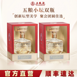 【年貨買不?！课寮Z小壇52度500mL雙瓶酒禮盒五糧液旗艦整箱正品