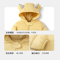 巴拉巴拉 嬰兒羽絨服男女童冬季短款外套寶造型連帽可愛(ài)萌趣保暖 中黃30441 73cm