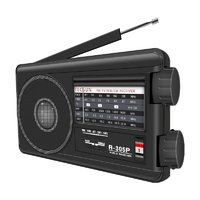 德生 R-305P便攜式收音機老年人 全波段 高靈敏度指針電視伴音FM調(diào)頻中波半導(dǎo)體 黑色標(biāo)配