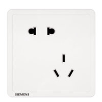 西門子 SIEMENS 插座面板 10A斜五孔插座 二三插電源插座 86型暗裝 致典雅白色