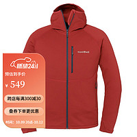 mont·bell 抓絨衣男款秋冬單面拉絨保暖舒適彈力連帽開衫外套 1106733 RD紅色 M